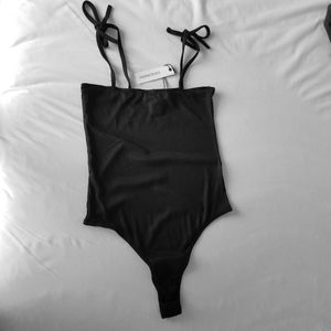 Vici Olicaceous ribbed black bodysuit